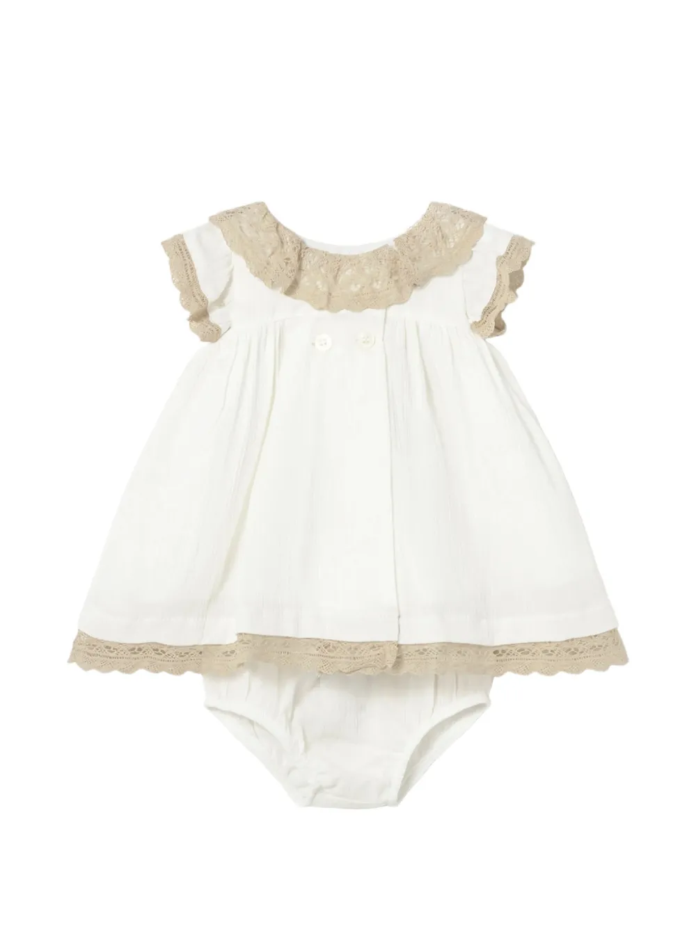 Mayoral Set abito con bordo in pizzo - Bianco