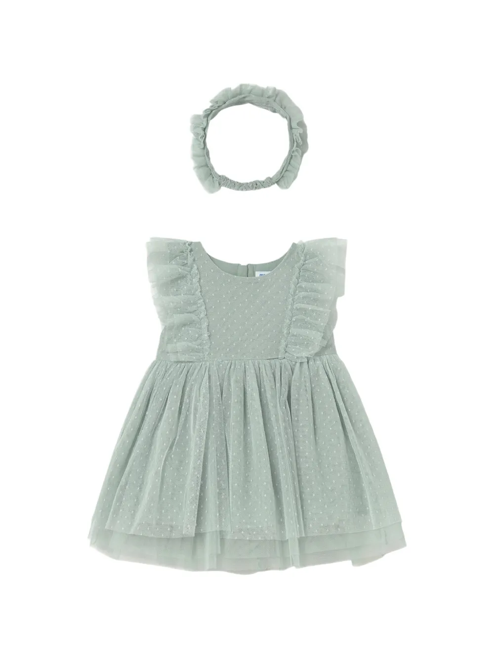 Mayoral ruffled-detail dress set - Verde