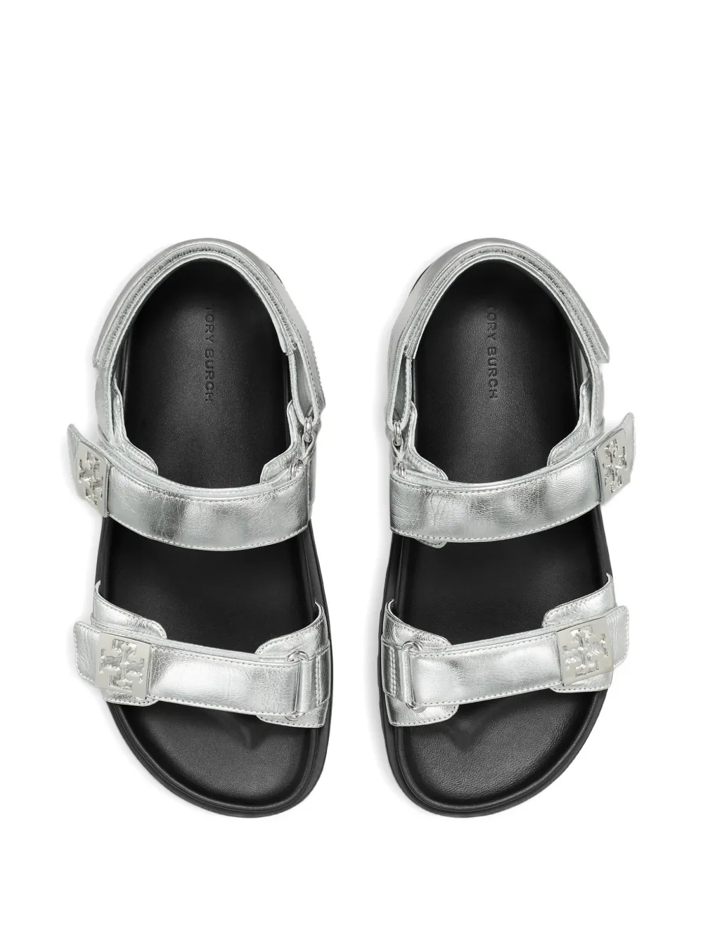 Tory Burch Mellow sandalen met logodetail Zilver