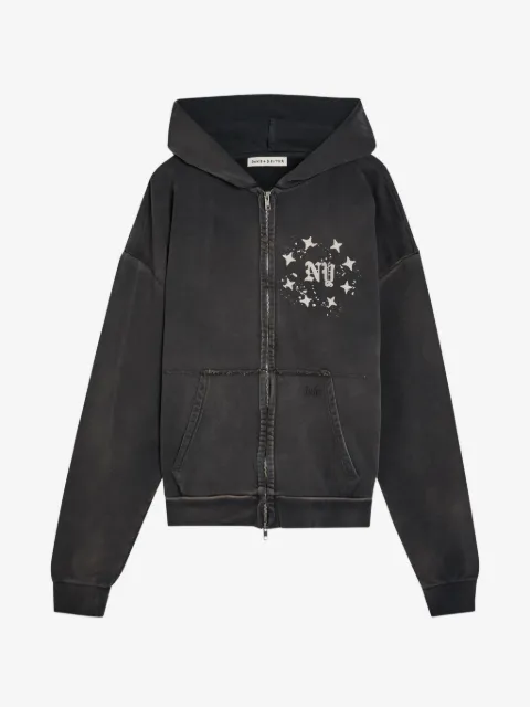 DUKE & DEXTER hoodie con efecto envejecido y cierre