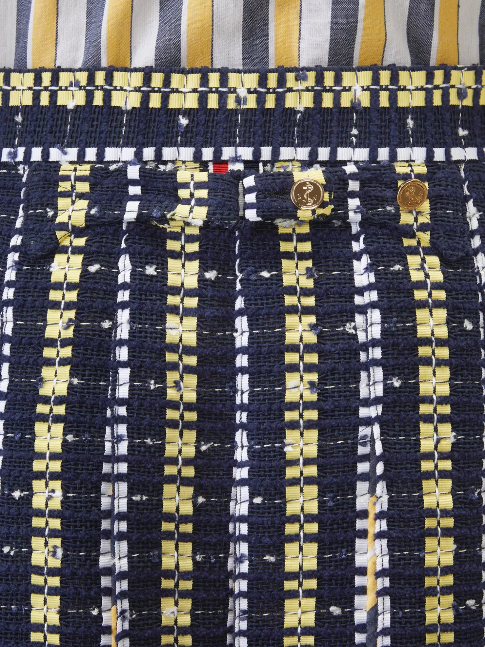 Thom Browne Repp gestreepte Grosgrain tweed plooirok Blauw