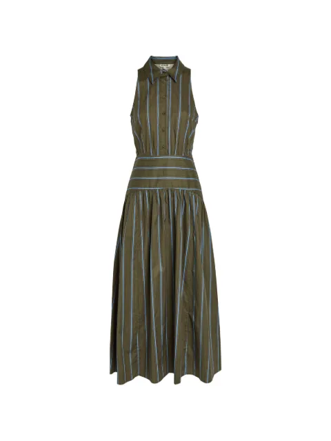 STAUD Romy striped midi dress
