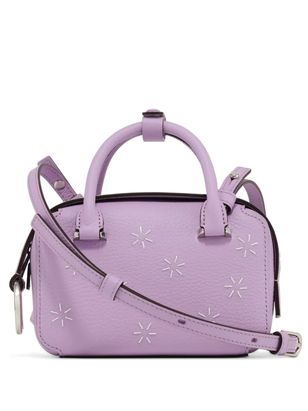 Delvaux Box Nano Flora star-embroidered tote bag - Purple