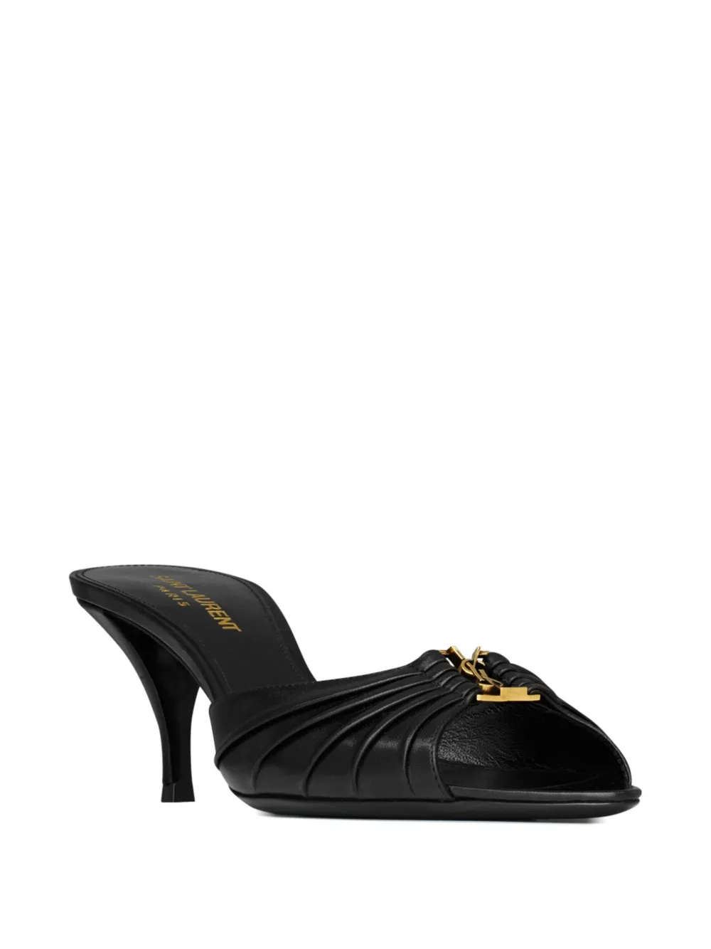 Saint Laurent Sandalen met logodetail en gedraaid detail Zwart
