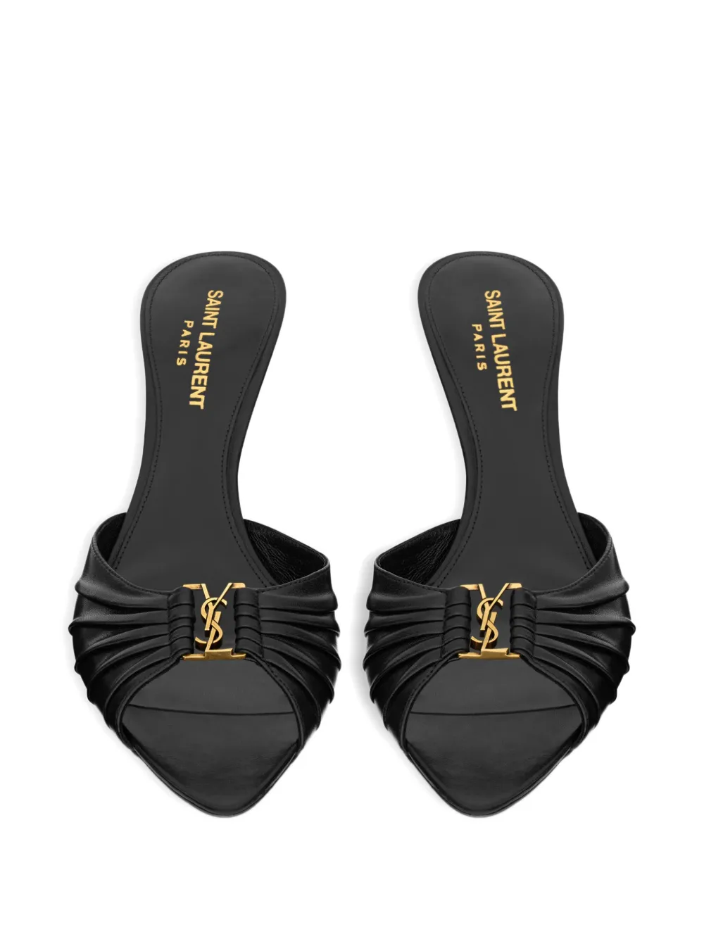 Saint Laurent Sandalen met logodetail en gedraaid detail Zwart