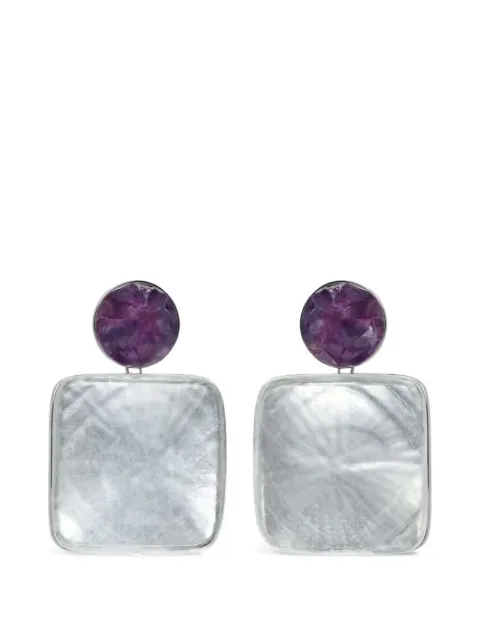 Alaïa ametyste rectangle earrings