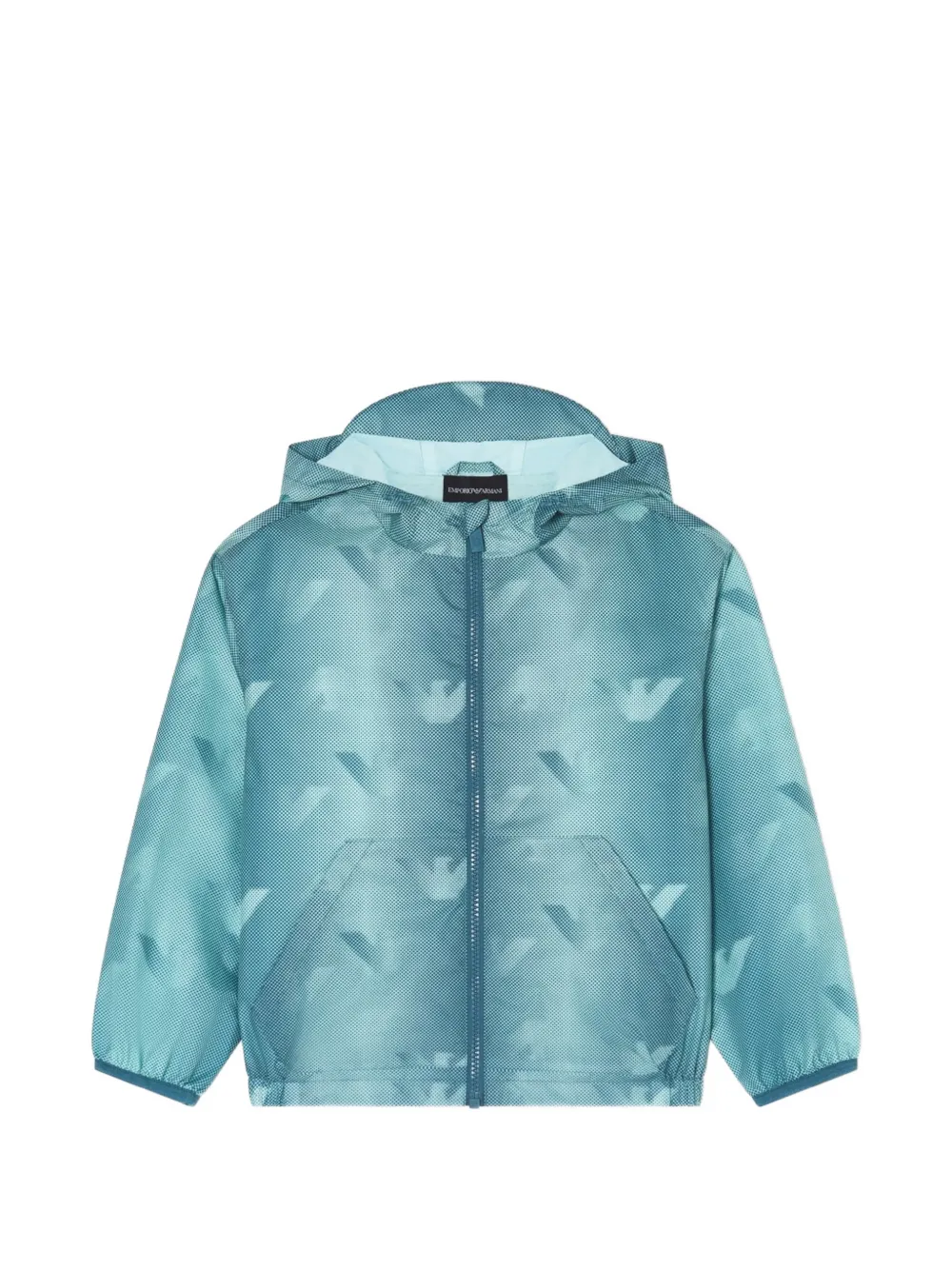 Emporio Armani Kids hooded logo jacket - Blu