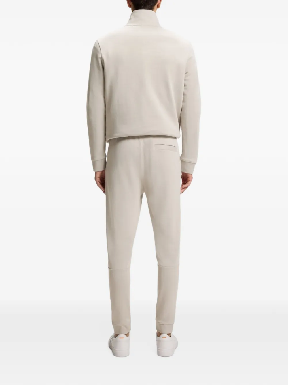 BOSS Badstof joggingbroek met logo-patch Grijs