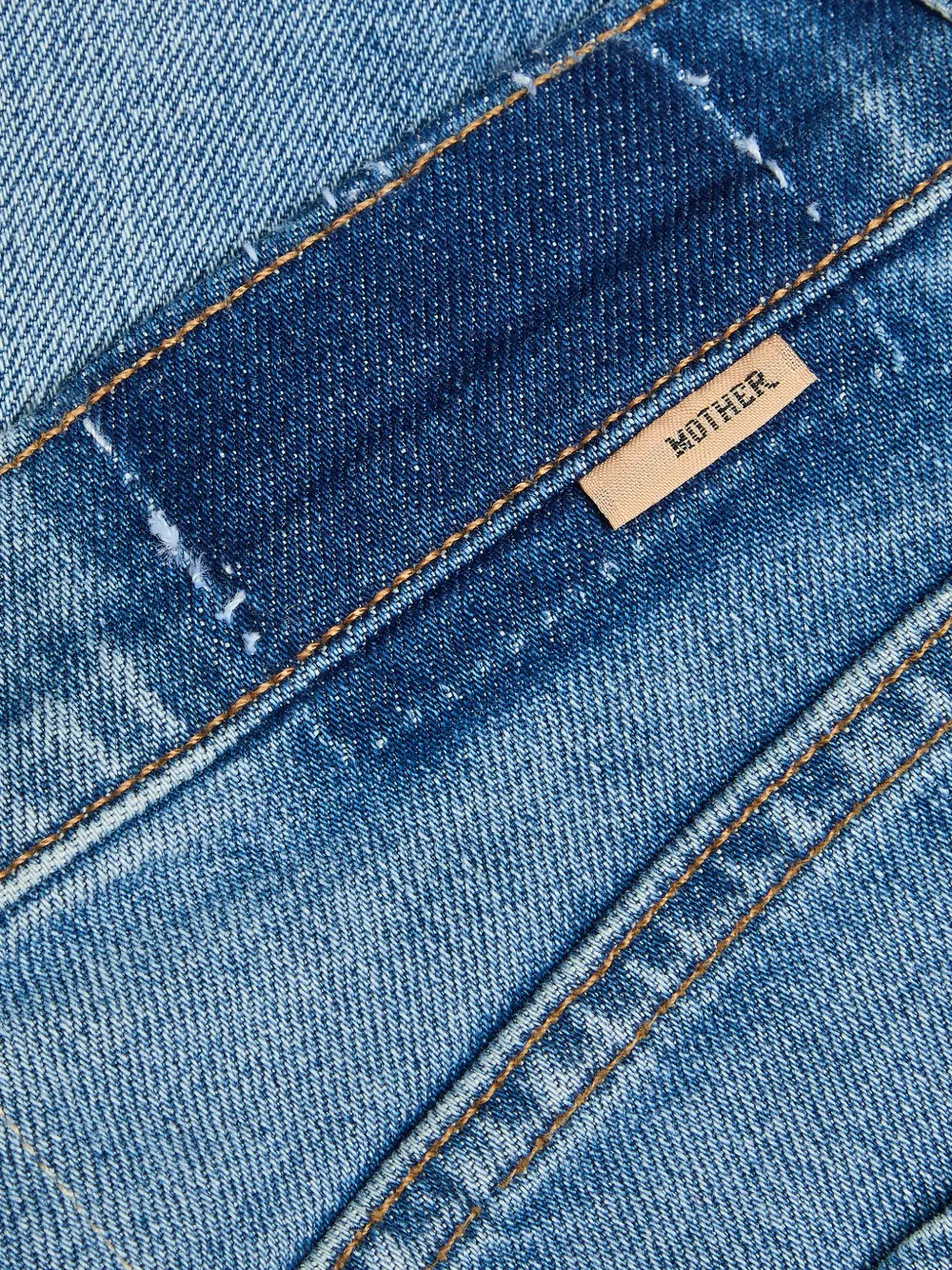 MOTHER Flared jeans met franje Blauw