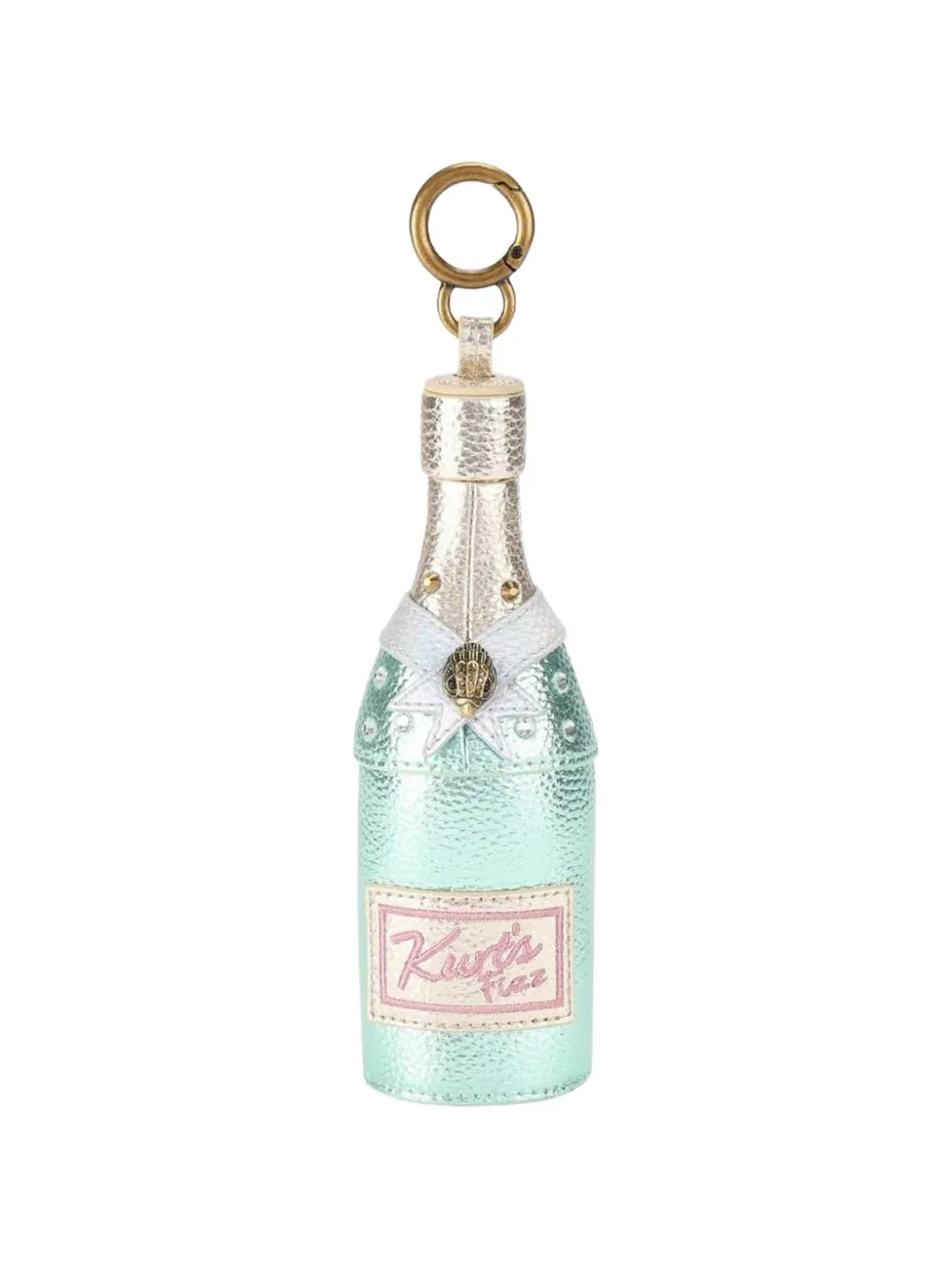 Kurt Geiger London champagne bottle keyrings - Blu