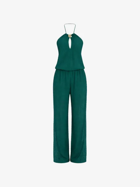 TWINSET long crochet jumpsuit with flounce