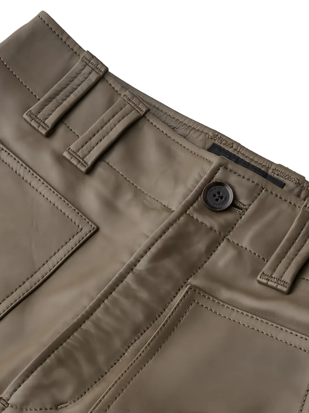  Belstaff Logo-patch Leather Trousers - Brown 