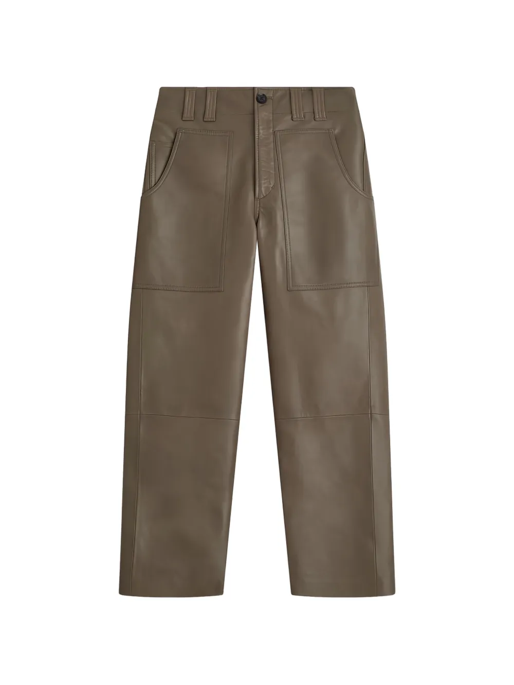 Belstaff logo-patch leather trousers - Marrone