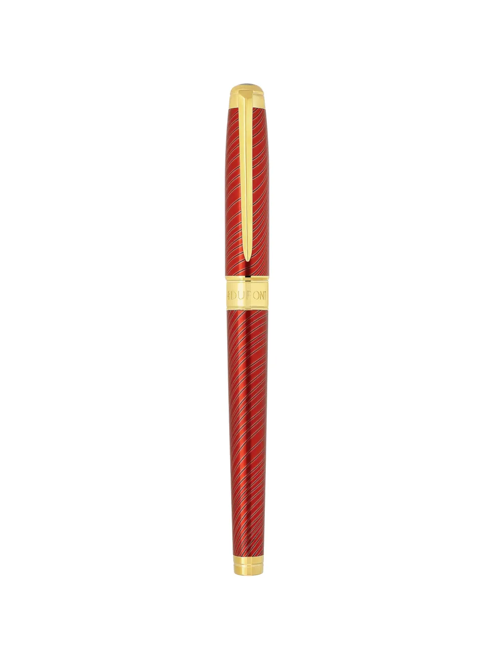 St Dupont Line D Eternity Striped Fountain Pen In Red