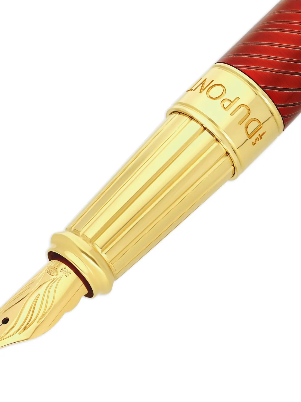  S.t. Dupont Line D Eternity Striped Fountain Pen - Red 