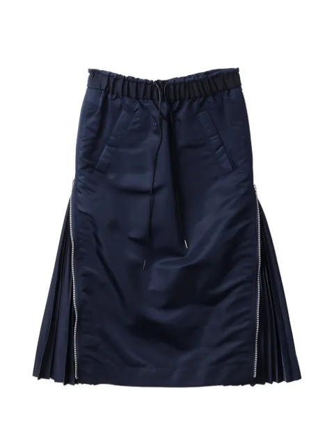 sacai pleated midi skirt