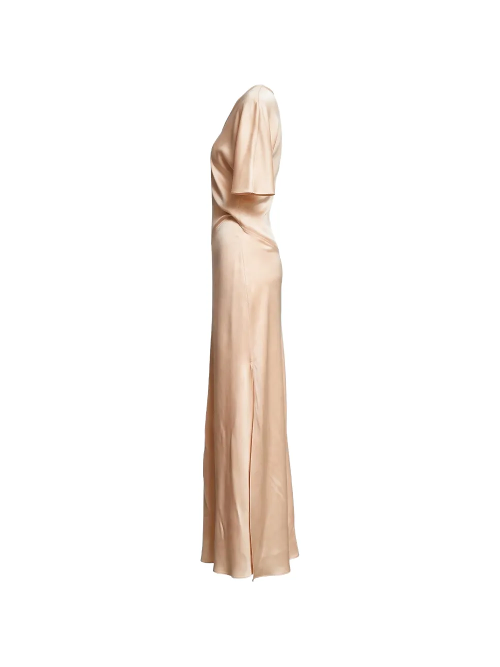 Victoria Beckham Isabella geplooide maxi-jurk met ronde hals Roze