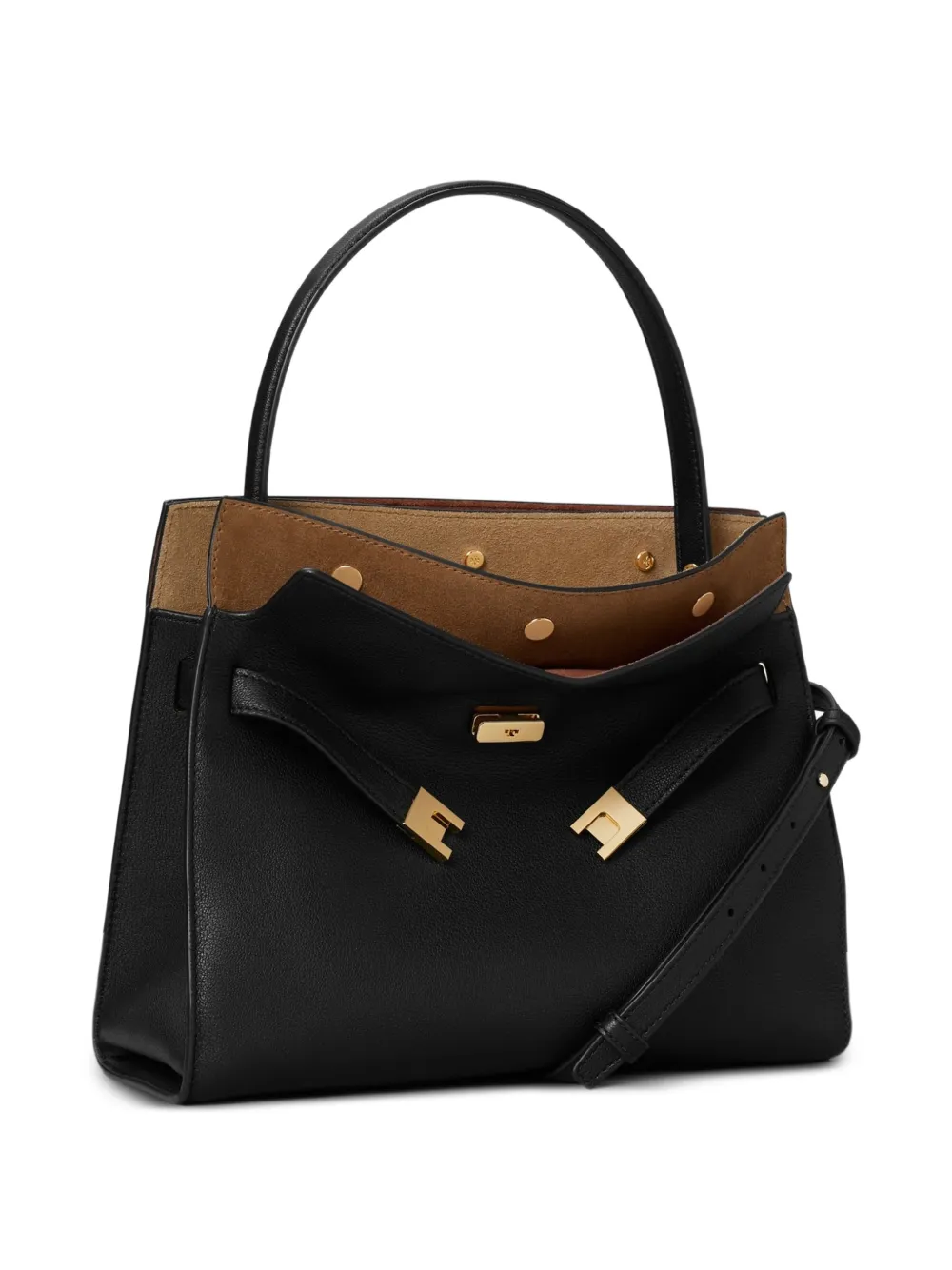 Tory Burch Small Lee Radziwill Double Bag | Black | FARFETCH