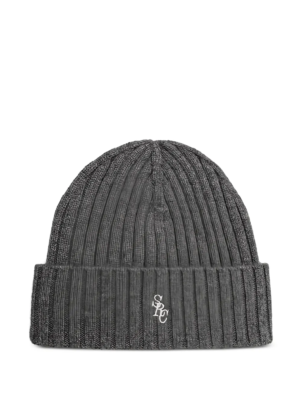 Sporty & Rich ribbed logo-embroidered beanie hay - Grigio