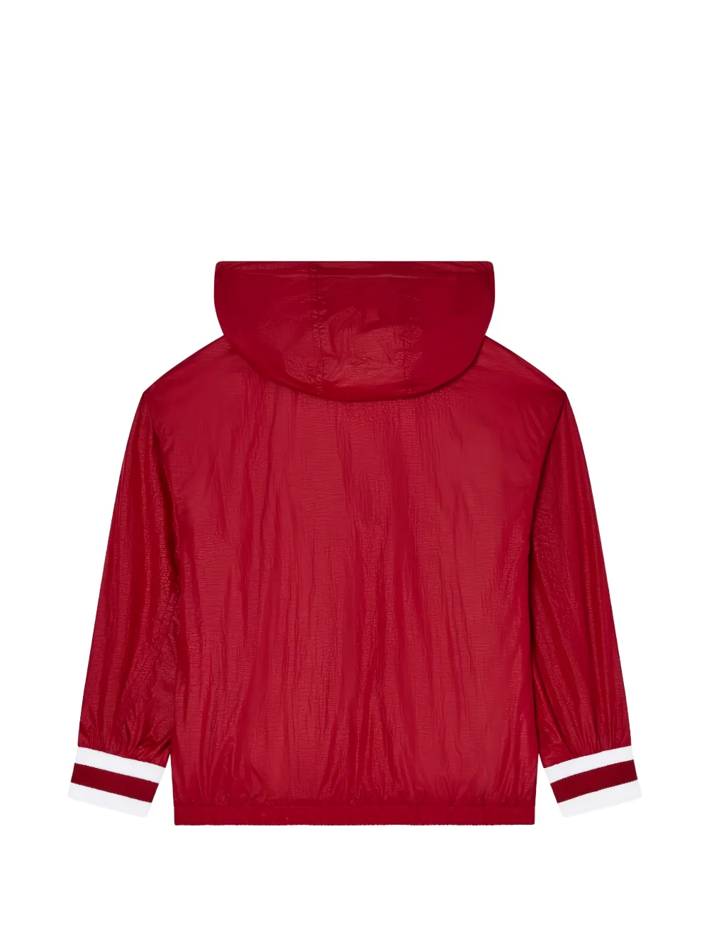 Zip-Up Striped-Cuffs Hooded Jacket