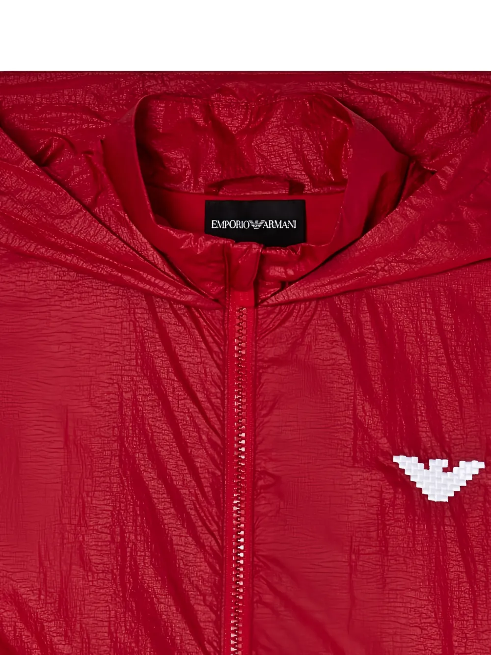 Zip-Up Striped-Cuffs Hooded Jacket