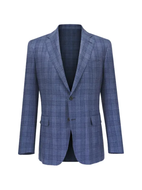Canali plaid notched lapel blazer