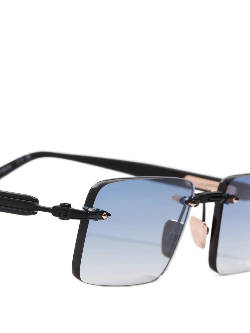  John Dalia Rectangle Frame Sunglasses - Black 