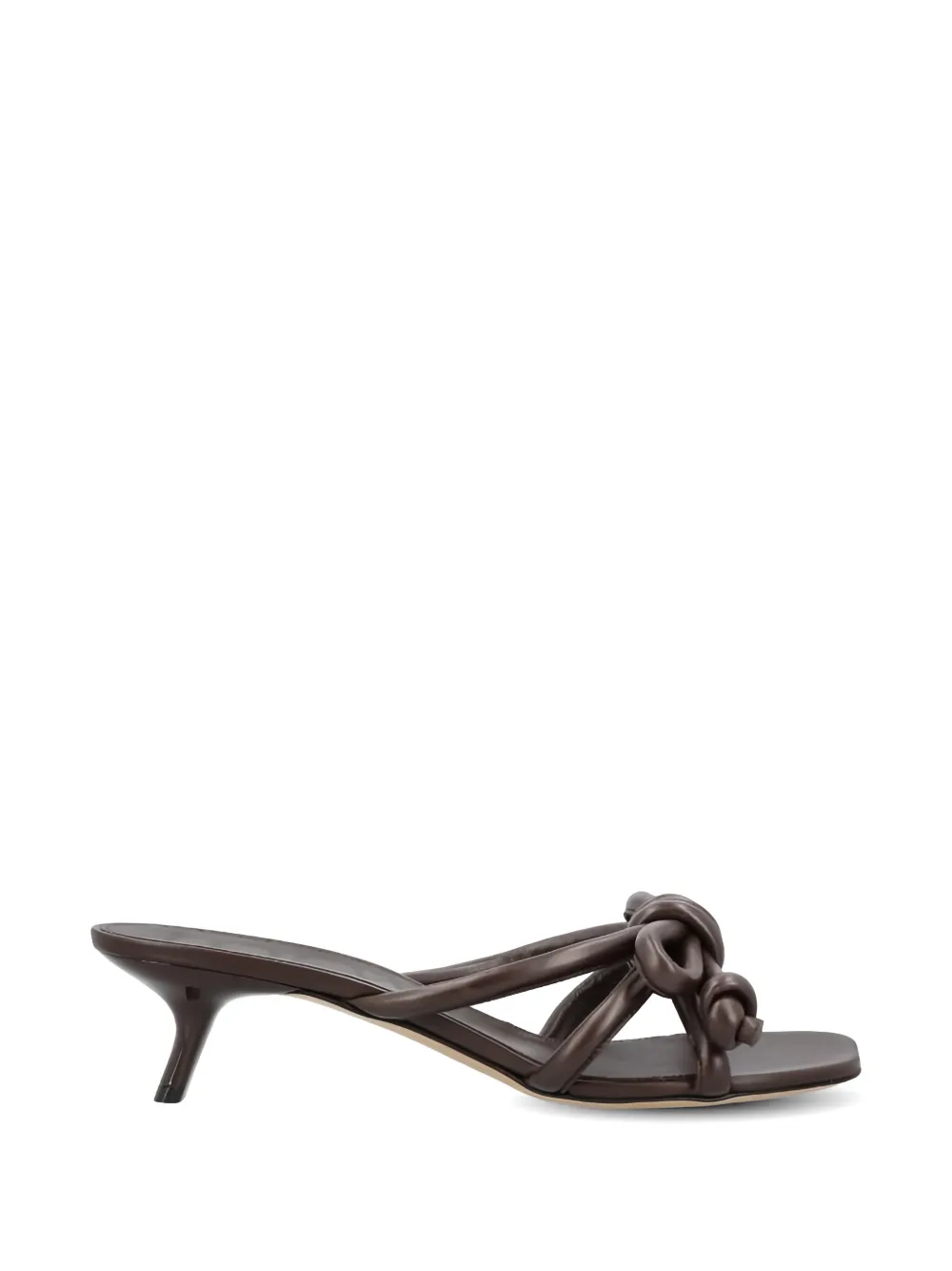 LOEWE Flamenco Knot leather sandals Bruin