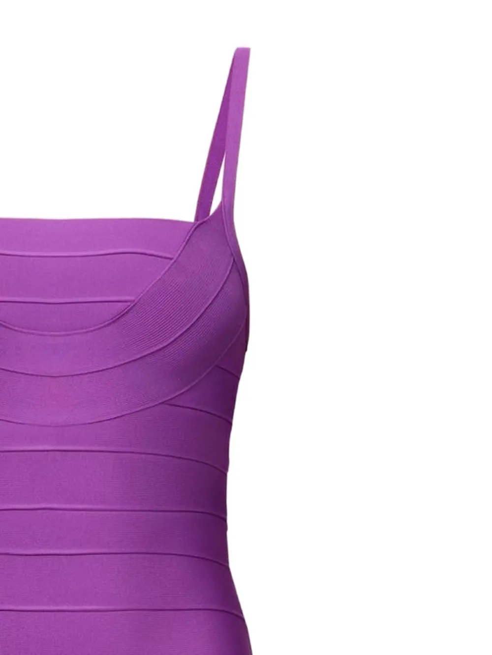  Herve Leger Ribbed Strap Dress - Purple 