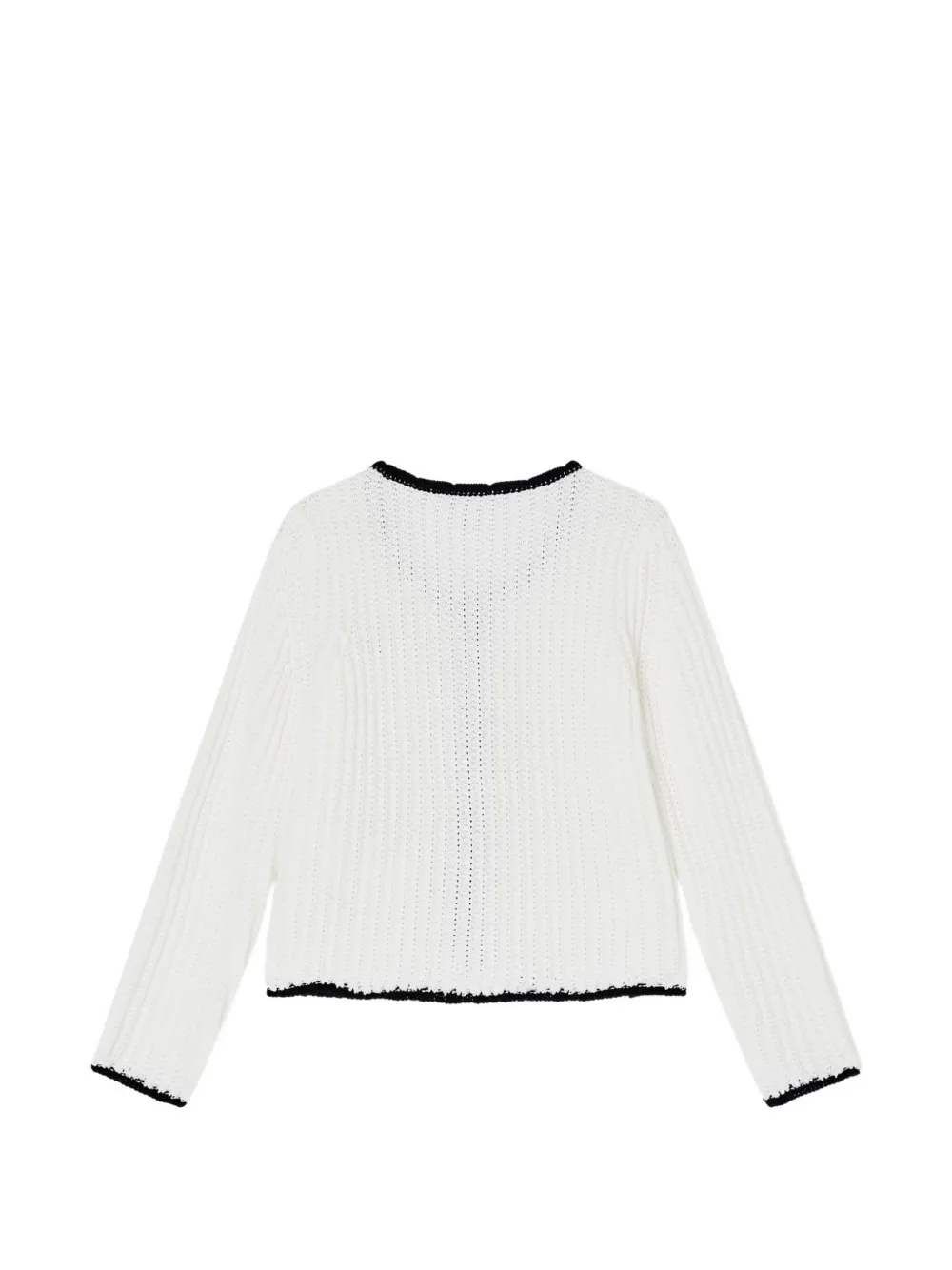 Emporio Armani Kids Ribgebreid katoenen vest met knopen Wit