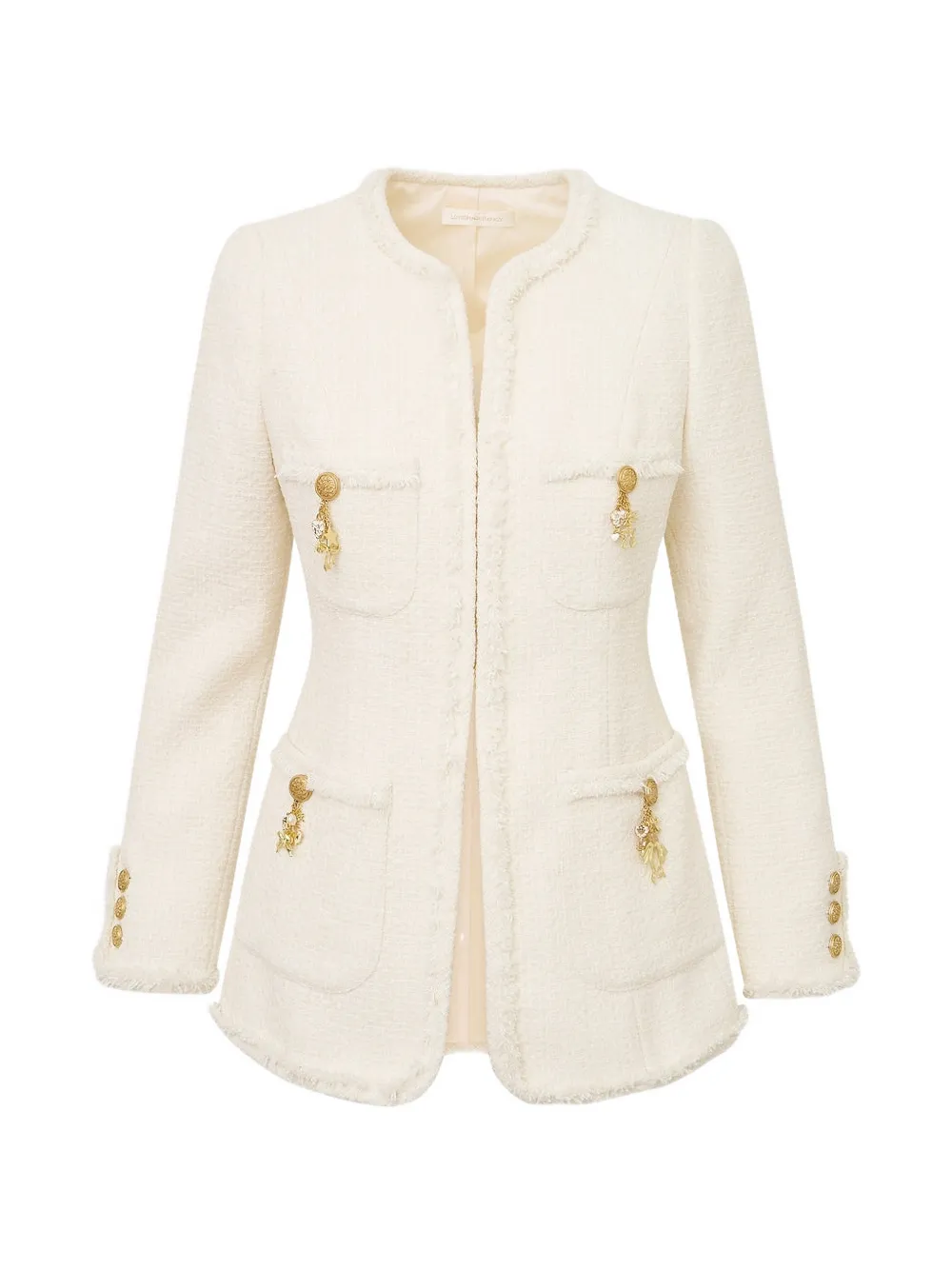 LoveShackFancy 프린지 장식 재킷 | 뉴트럴 | Image 1