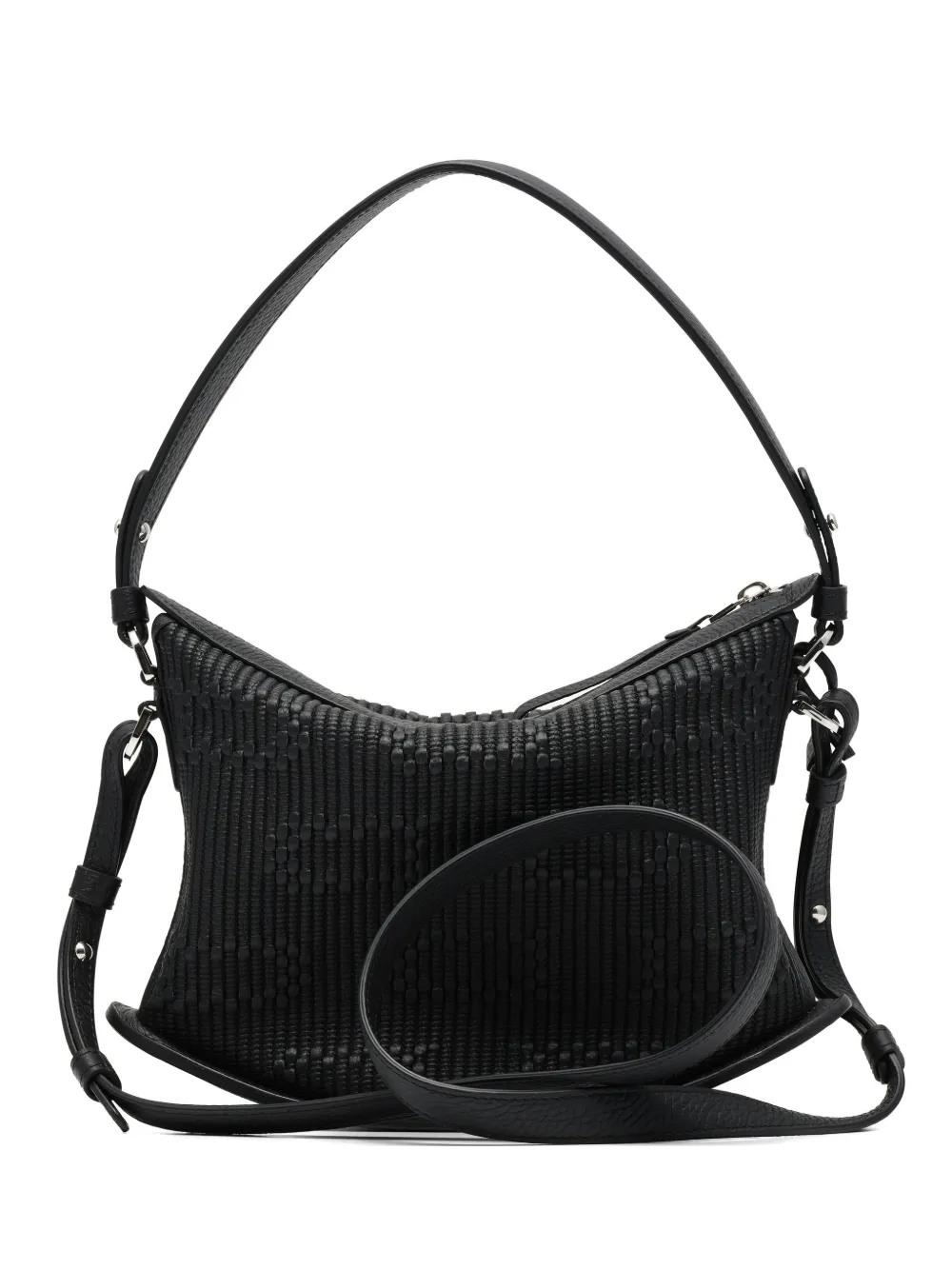 Delvaux Pin Swing textured shoulder bag - Nero