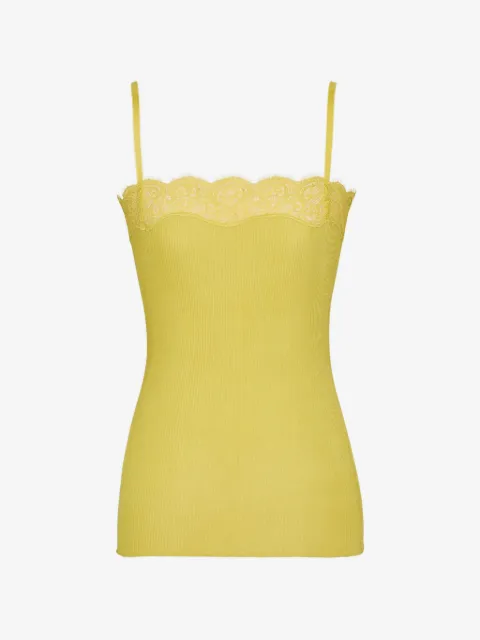 Saint Laurent camiseta con ribete de encaje