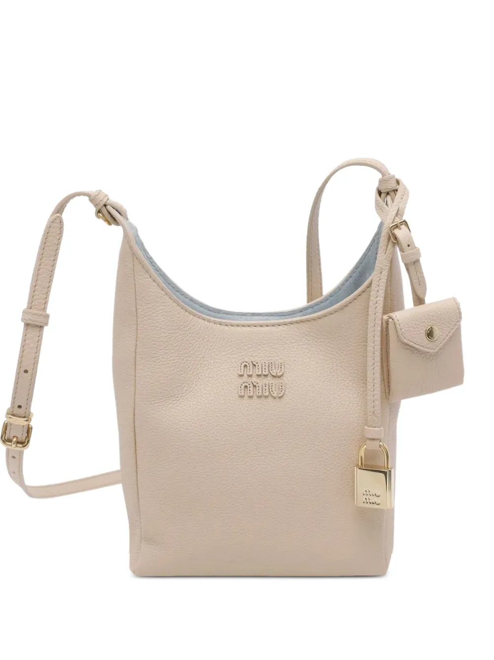 Miu Miu logo-debossed leather bucket bag - Rosa