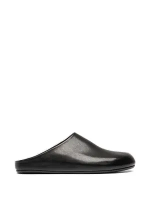 Balenciaga Leather Logo Mules | Black | FARFETCH
