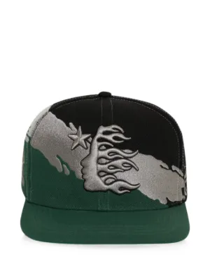 HELLSTAR Logo Trucker Snapback Hat | Green | FARFETCH