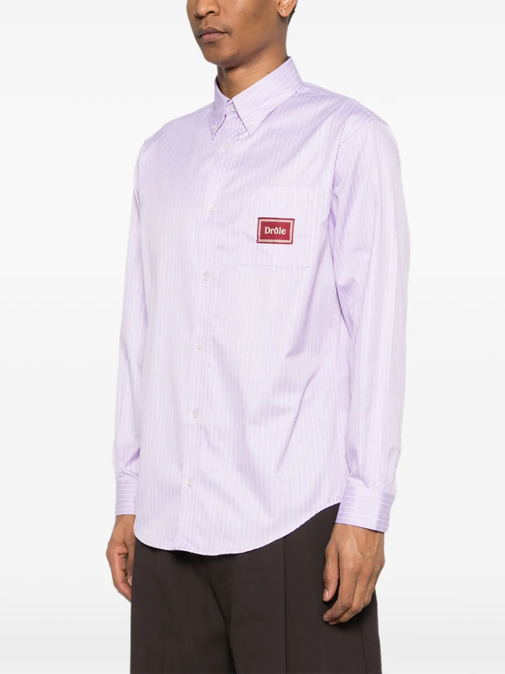 Drôle De Monsieur Overhemd met logopatch Paars