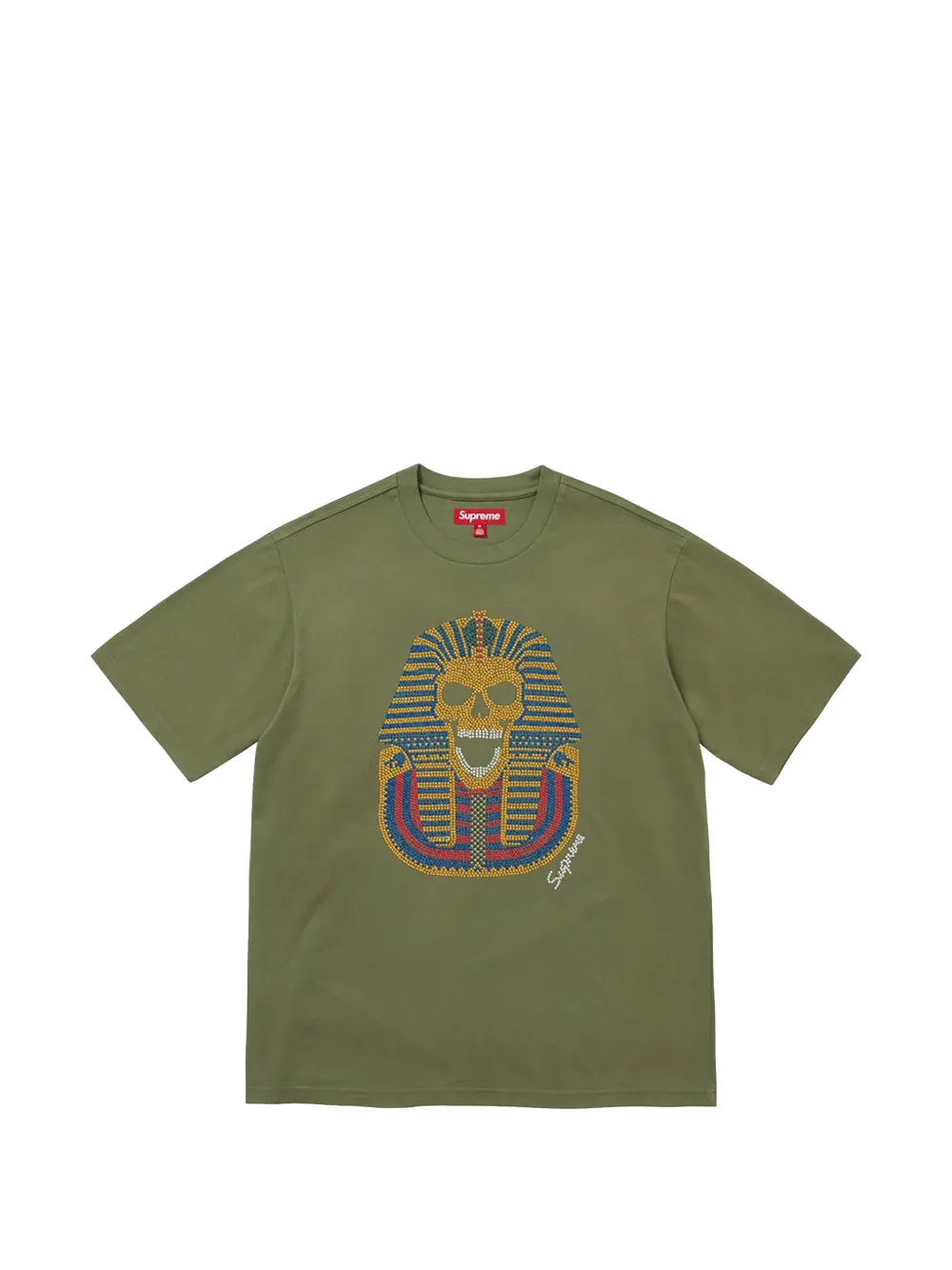 Supreme King Tut T-Shirt mit Nieten - Grün