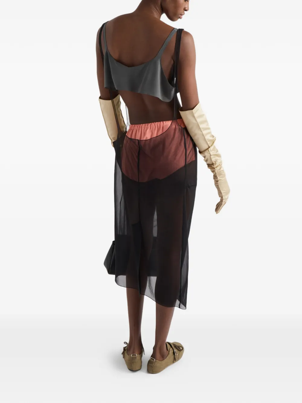 Prada Crêpe de chine top Grijs