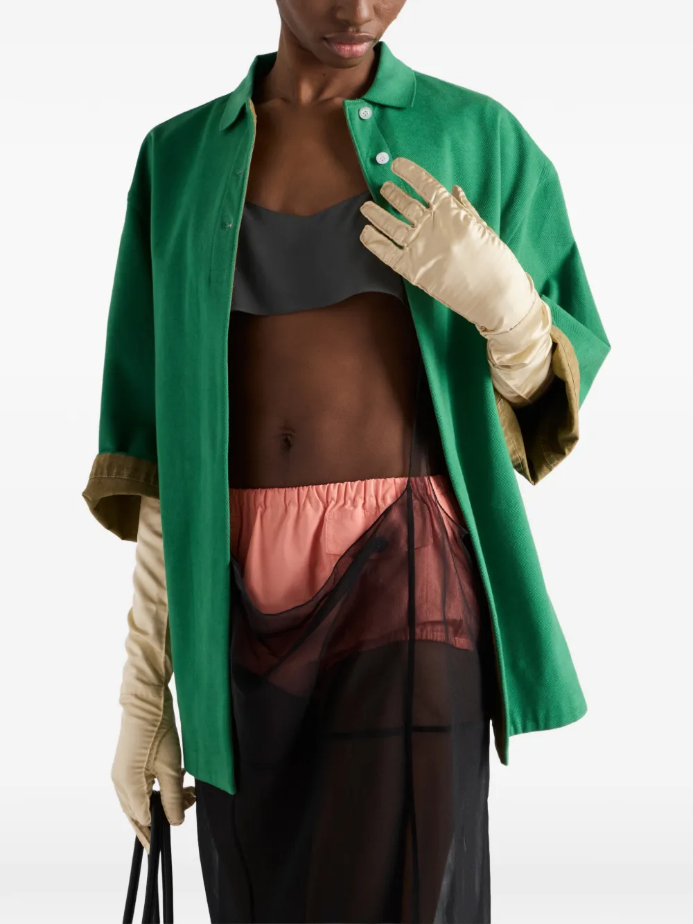 Prada Crêpe de chine top Grijs