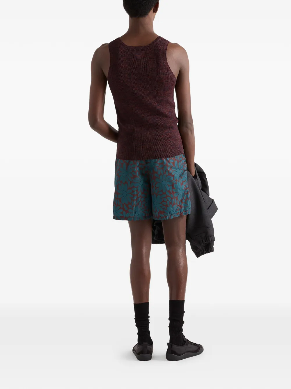  Prada Printed Re-nylon Swim Trunks - Red 