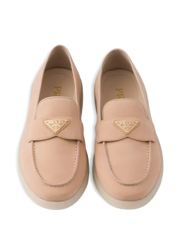 Prada Nubuck Loafers | Pink | FARFETCH