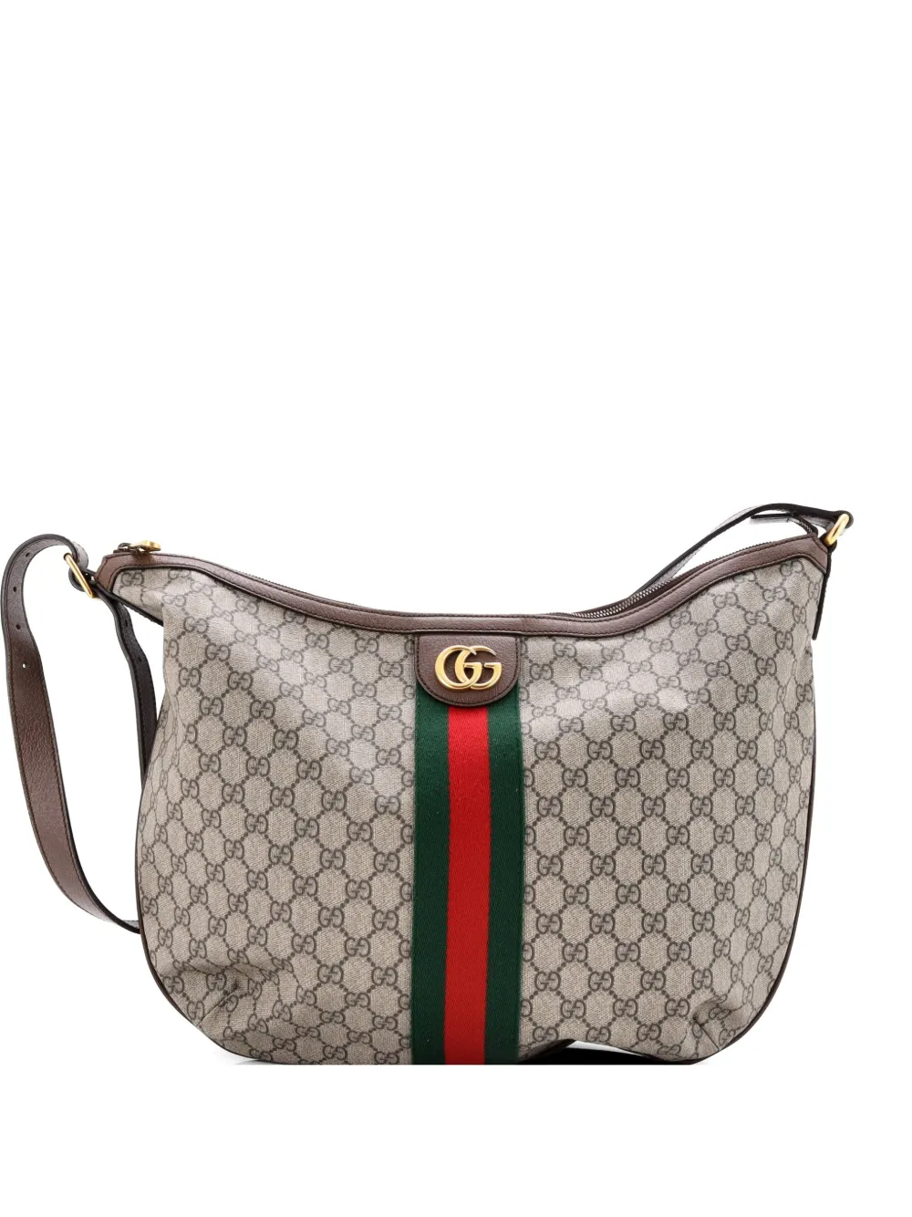 Gucci Pre-Owned Ophidia Half Moon GG Coated Canvas Large hobo bag - Marrone