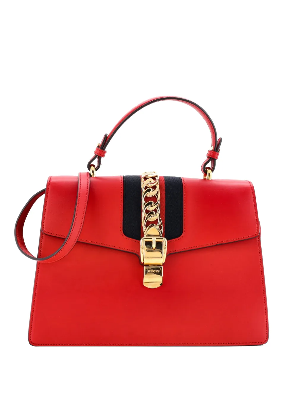 Gucci Pre-Owned Sylvie Top Handle Bag Leather Medium satchel - Rosso