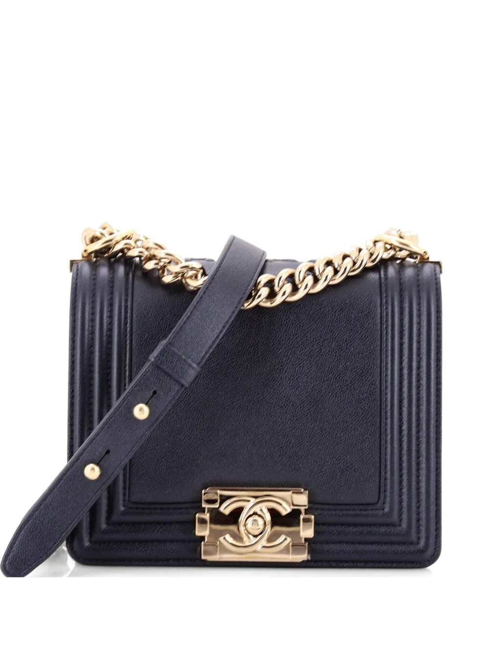 CHANEL Pre-Owned Reverso Square Boy Flap Bag Caviar Small shoulder bag - Blu