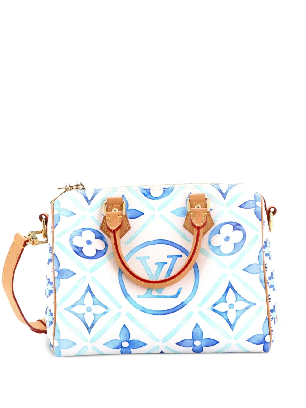 Louis Vuitton Pre-Owned Speedy Bandouliere Bag By The Pool Monogram Tile Canvas 25 travel bag - Blue