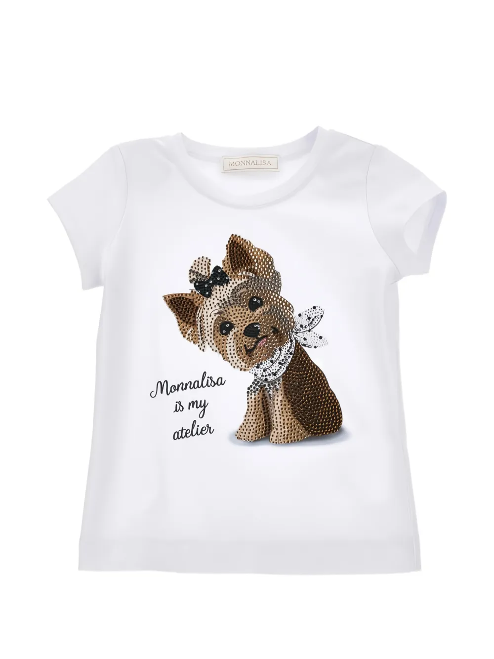 Monnalisa dog-print T-shirt - Bianco