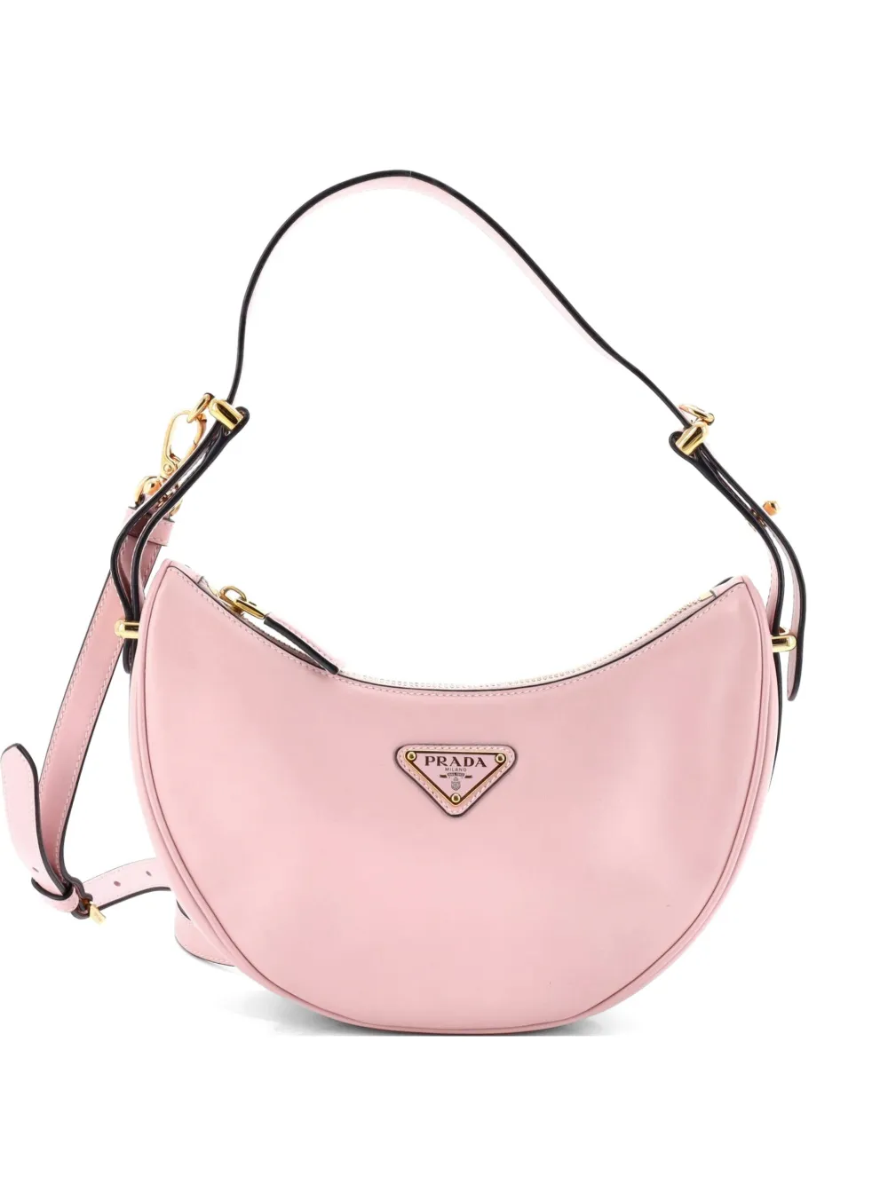Prada Pre-Owned Arque Half Moon Leather Small hobo bag - Rosa