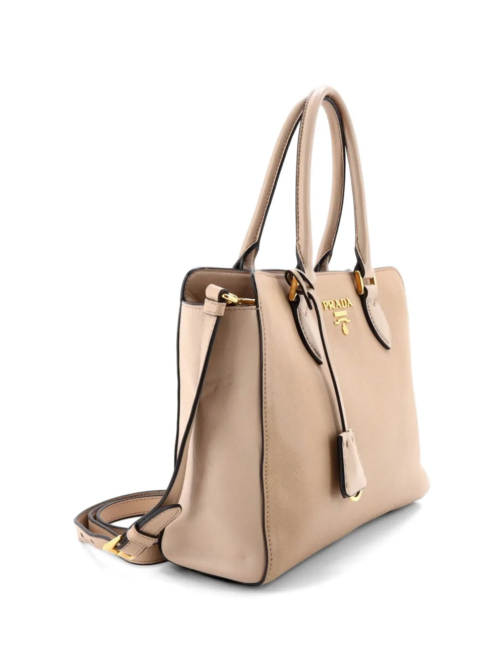 Convertible Open Saffiano Leather Small Tote Bag