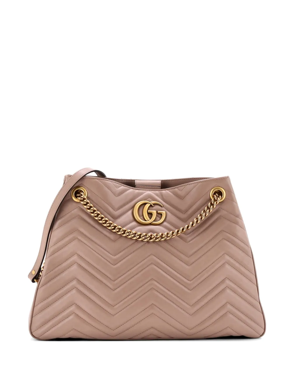 Gucci Pre-Owned GG Marmont Chain Tote Matelasse Leather Medium shoulder bag - Nude